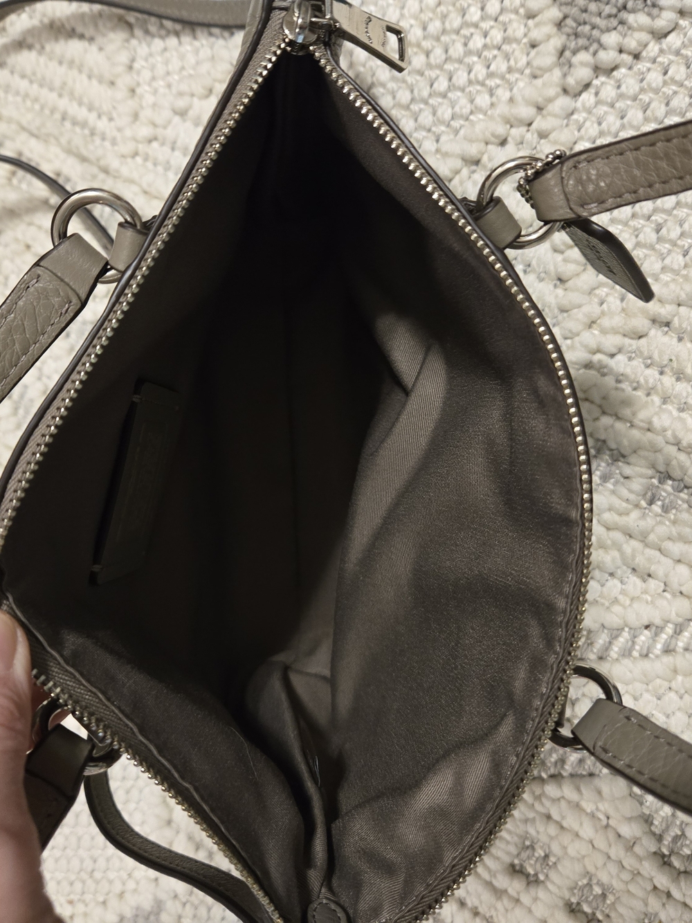 Coach Pebble Leather Satchel in Taupe Gray - Picture 2 of 3
